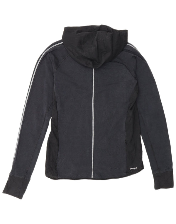 Женский джемпер с капюшоном Nike Dri Fit UK 10, маленький темно-синий, цветной блок