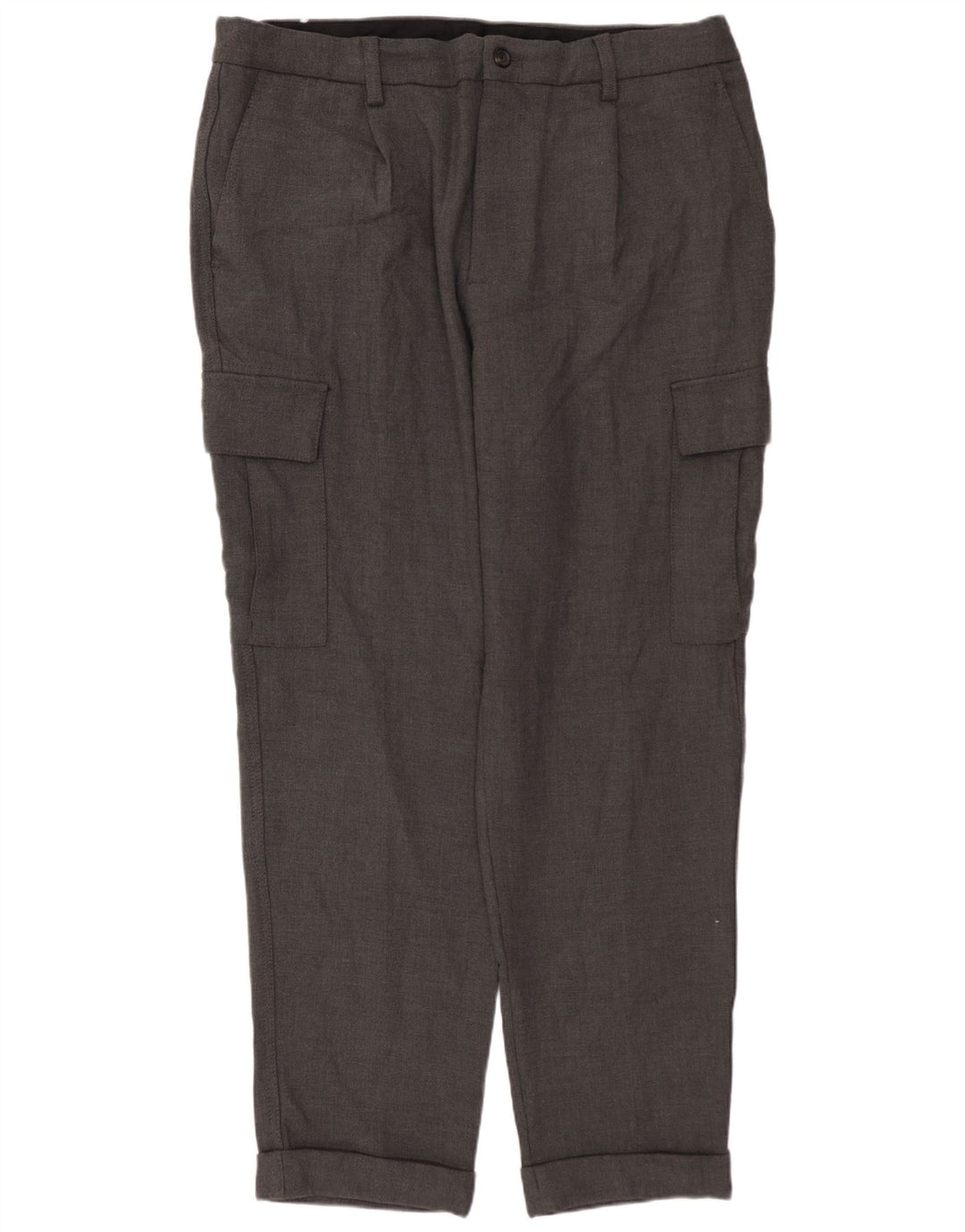 Мужские прямые брюки карго ZARA EU 46 XL W36 L30, серый полиэстер