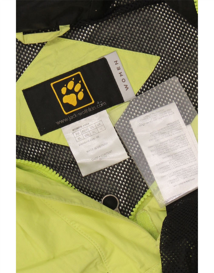 JACK WOLFSKIN Женская дождевик с капюшоном UK 18 XL Зеленый полиамид