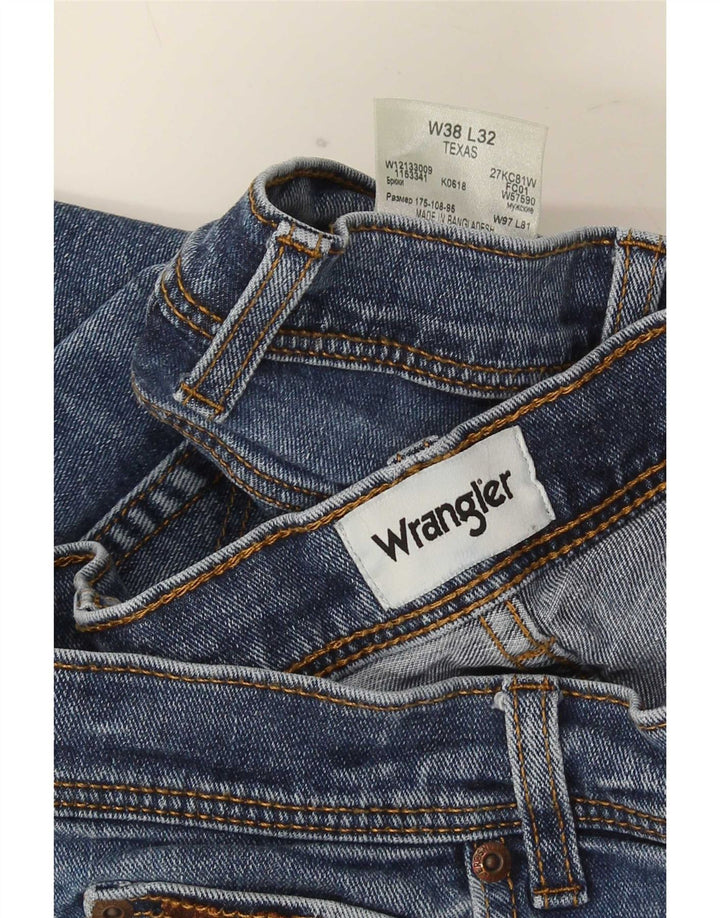 Мужские прямые джинсы Wrangler Texas W38 L32, синий хлопок