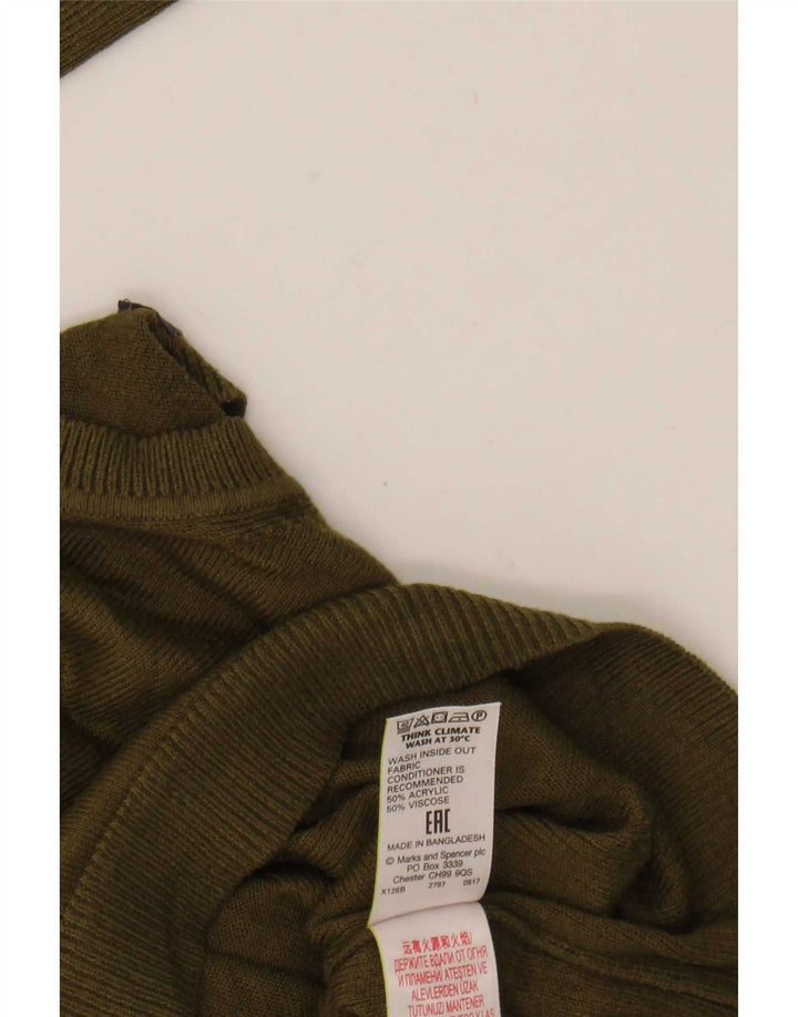 Женский свободный джемпер с круглым вырезом Marks & Spencer, Великобритания, 10, маленький, хаки