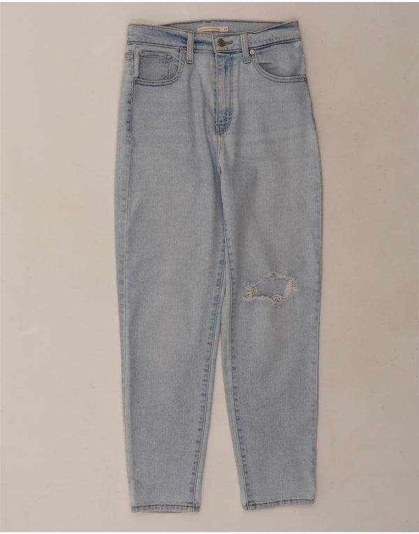 Женские рваные джинсы с завышенной талией Levi's Mom W28 L27, синий хлопок