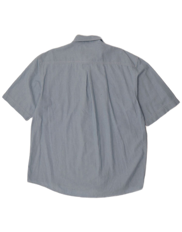 Мужская рубашка с коротким рукавом European Project XL, синяя, хлопок