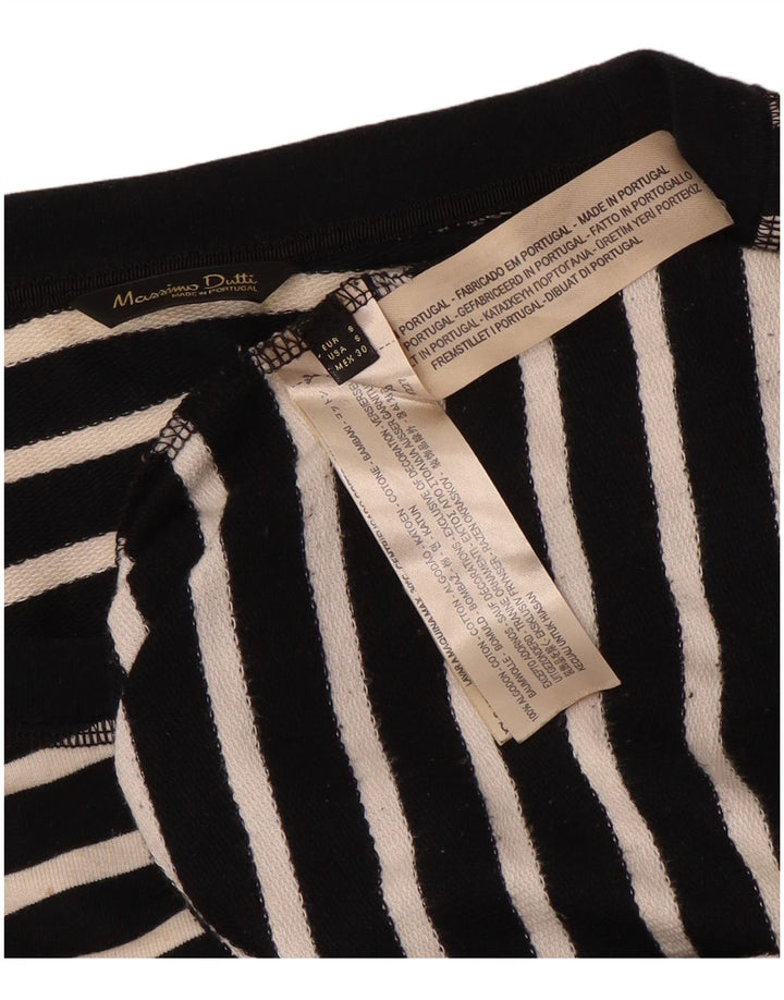 Женский джемпер Massimo Dutti UK 10, маленький хлопок в черную полоску