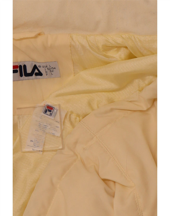 Мужская стеганая куртка FILA UK 40, большая, желтая, полиэстер