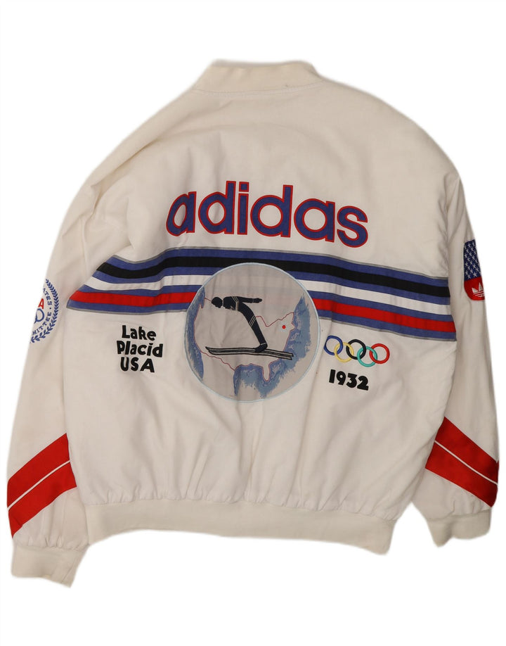 Мужская куртка-бомбер Adidas Winter Olympics 80th Graphic UK 40, большая белая