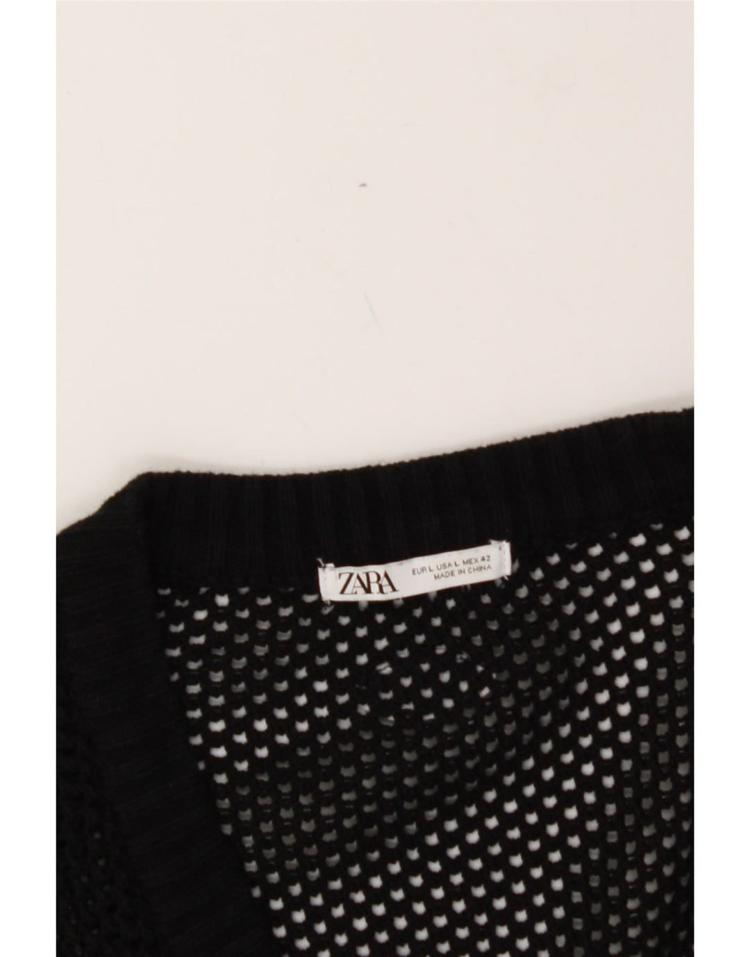 ZARA Womens Oversized Cardigan Sweater UK 16 Large Black Cotton Vintage Zara and Second-Hand Zara from Messina Hembry 