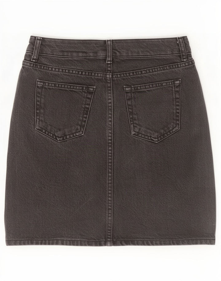 Topshop Женская мини-джинсовая юбка W26, маленькая, черная, хлопок