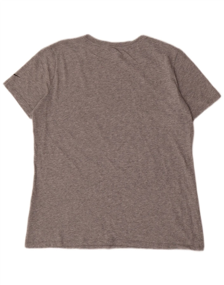 Женская футболка NIKE Dri Fit с графическим рисунком Top UK 14, средний серый хлопок