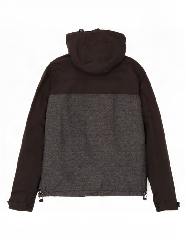 Мужская ветровка Superdry с капюшоном UK 42 XL, черная с цветными блоками