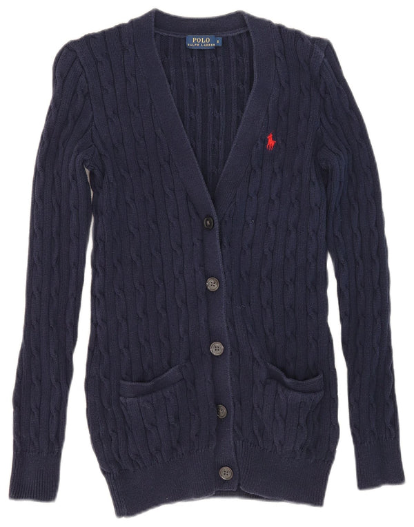 Женский кардиган-свитер Polo Ralph Lauren, размер UK 10, маленький, темно-синий, хлопковый