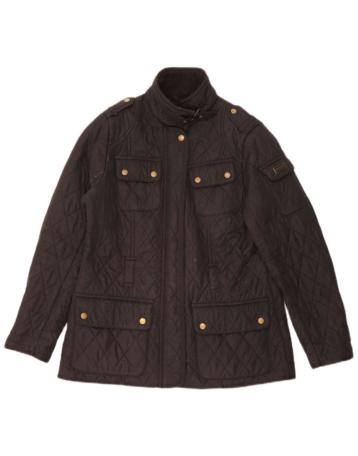 Женская стеганая куртка в стиле милитари Barbour UK 14, большая, черная, полиэстер