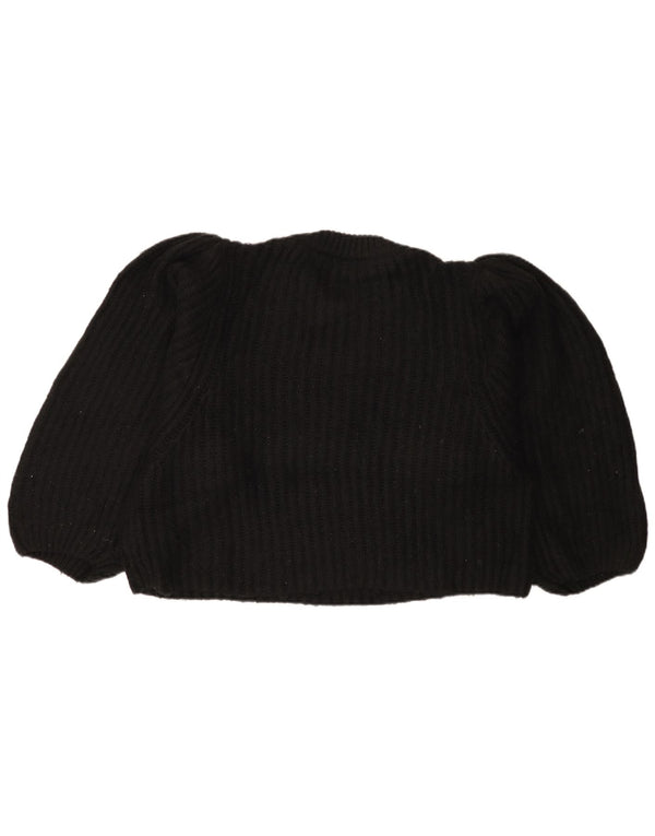 Женский укороченный свободный джемпер с круглым вырезом Topshop UK 14, средний черный