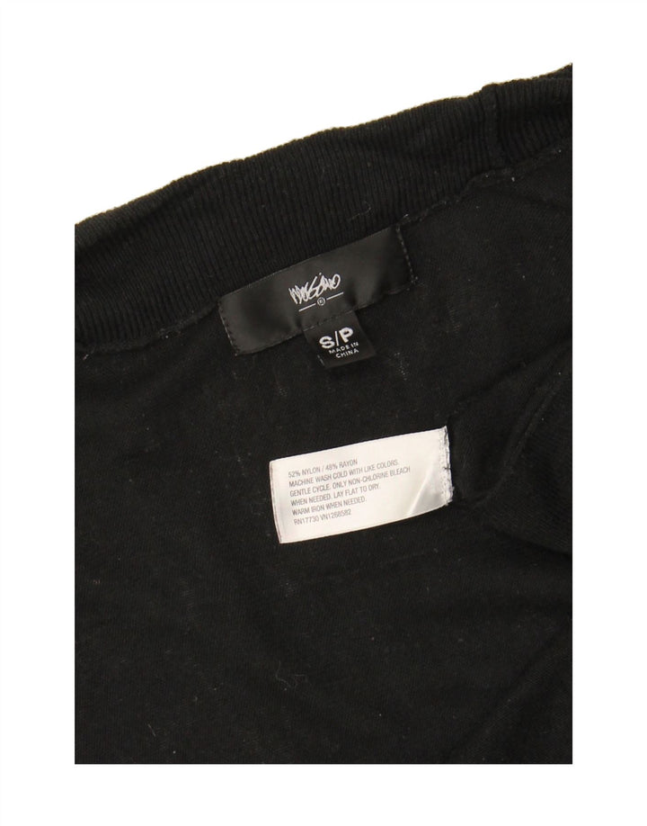 MOSSIMO Womens 3/4 Sleeve Open Cardigan Sweater UK 10 Small Black Nylon Vintage Mossimo and Second-Hand Mossimo from Messina Hembry 