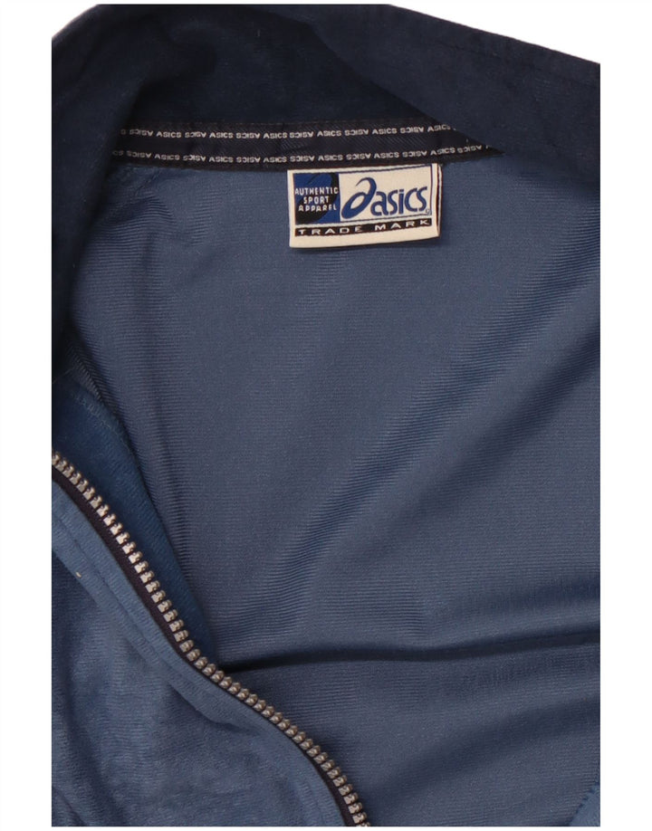 Мужская бархатная спортивная куртка ASICS XL, темно-синяя, с цветными блоками