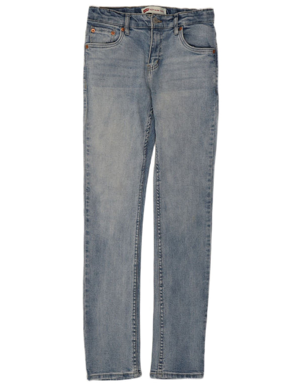 Зауженные зауженные джинсы Levi's 512 для мальчиков 13–14 лет W28 L30, синий хлопок
