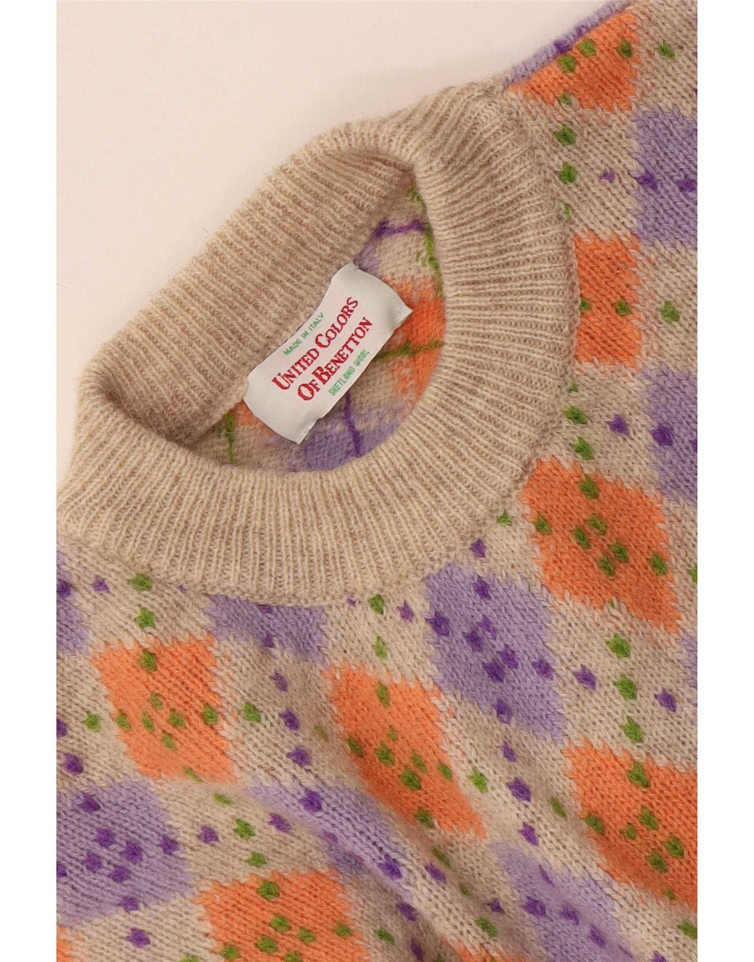 Мужской джемпер с круглым вырезом Benetton IT 48 Medium Multicolored