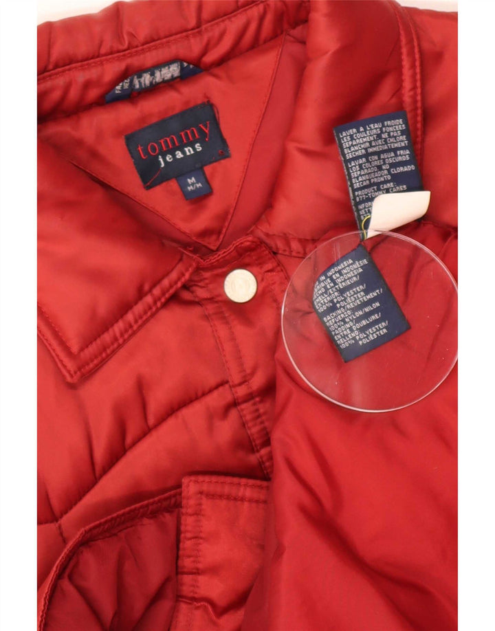 Женская стеганая куртка Tommy Hilfiger UK 12, средний красный полиэстер