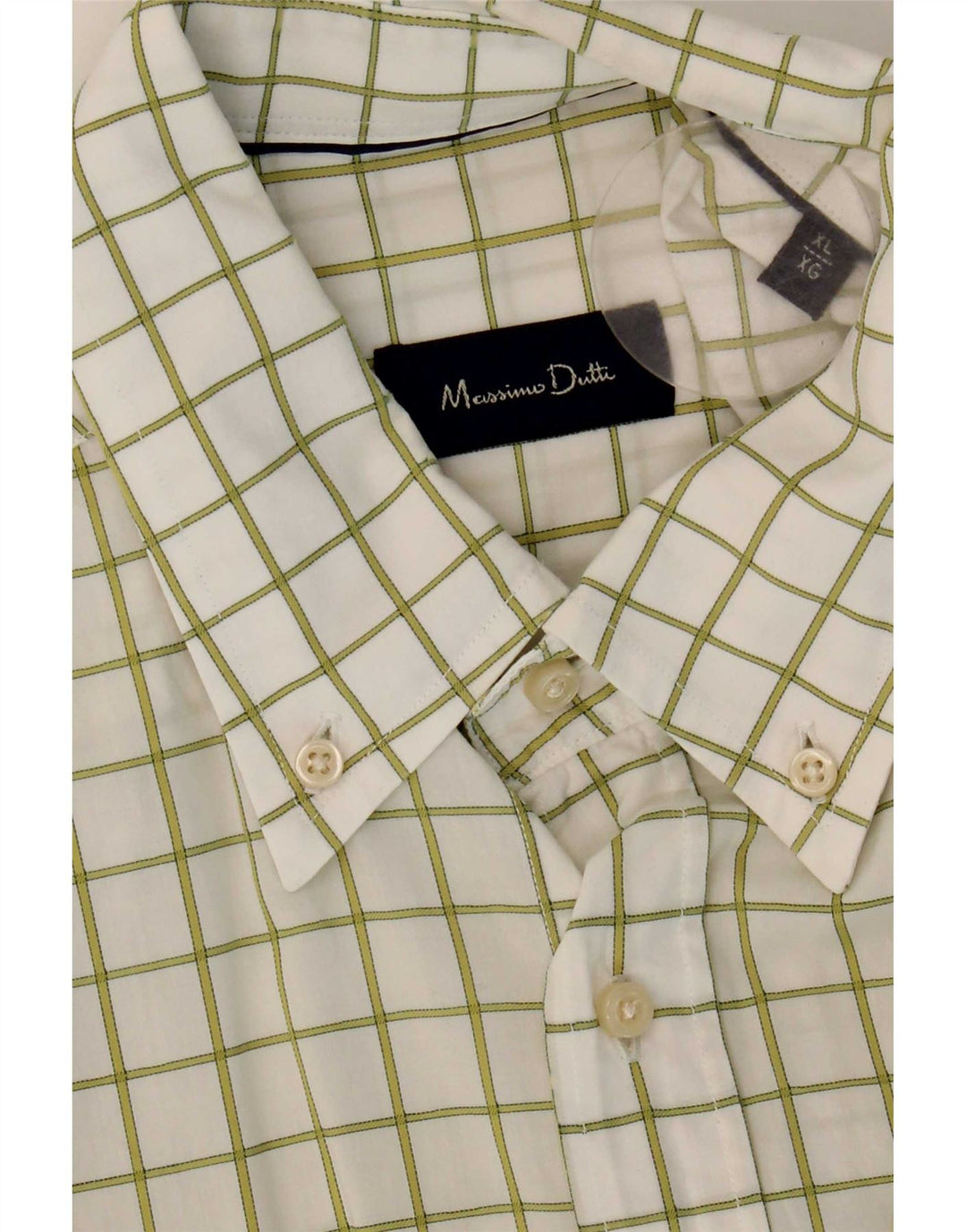 Мужская рубашка Massimo Dutti XL белая в клетку