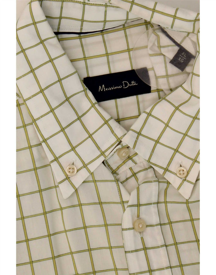 Мужская рубашка Massimo Dutti XL белая в клетку