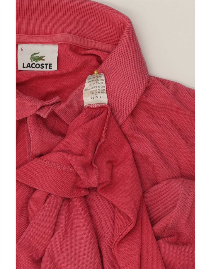 Мужская рубашка-поло Lacoste, размер 5, большая розовая, хлопок