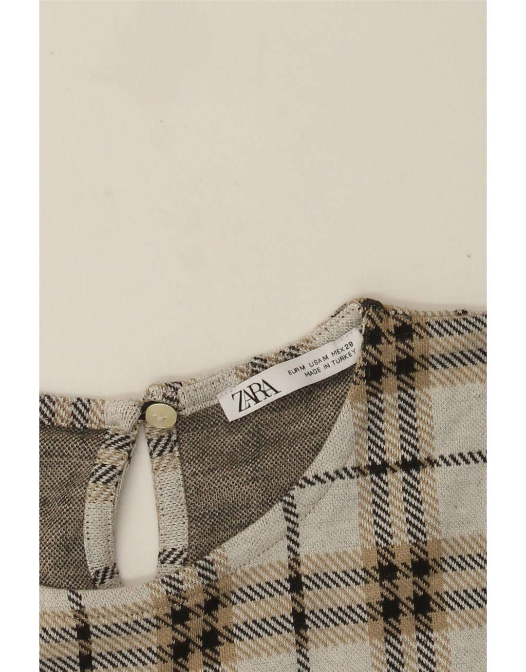 Женское платье прямого кроя Zara UK 12, средний серый цвет в клетку