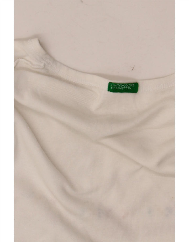 Женская футболка с рисунком BENETTON Top UK 8, маленькая, белая