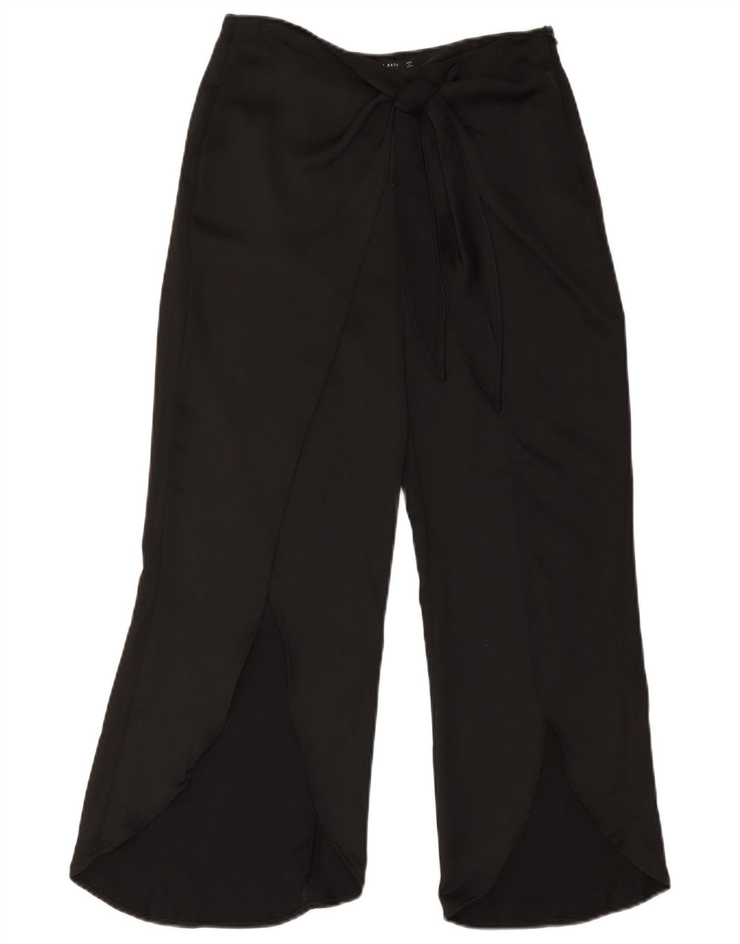 Женские укороченные широкие брюки Zara W28 L23, черные, полиэстер