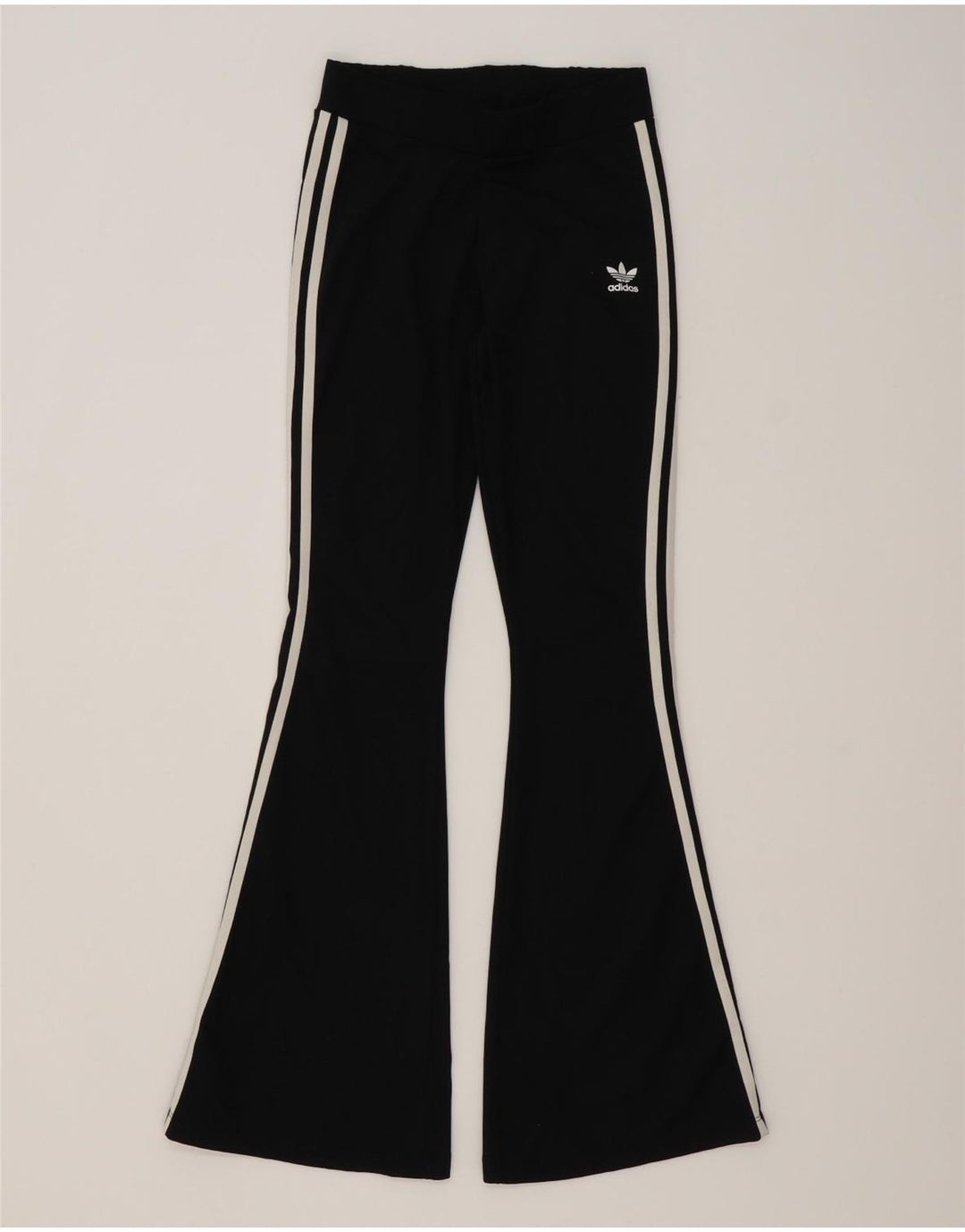 Женские спортивные брюки-клеш Adidas UK 12, средний черный полиэстер