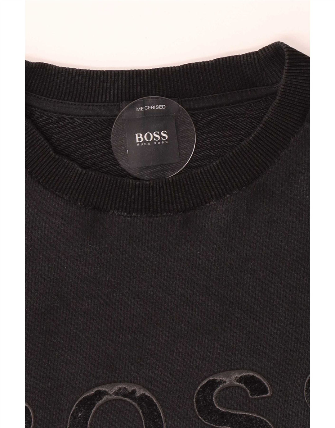 Мужской свитшот Hugo Boss стандартного кроя с рисунком, большой черный хлопковый джемпер