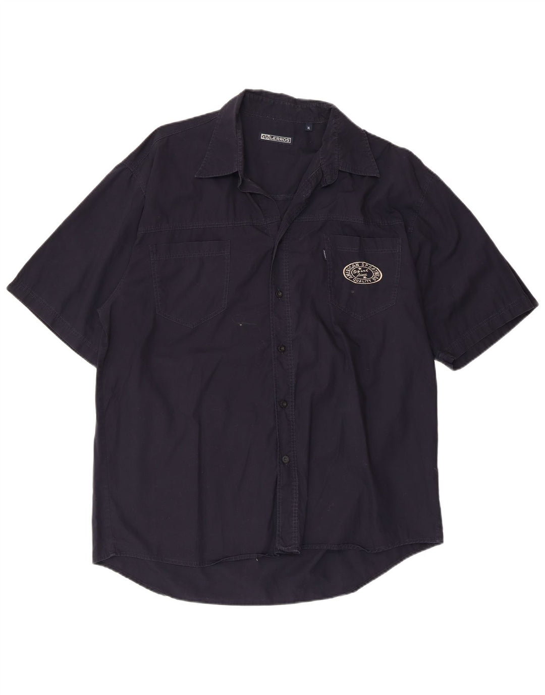 Мужская рубашка Lerros с коротким рукавом XL, темно-синяя, хлопок