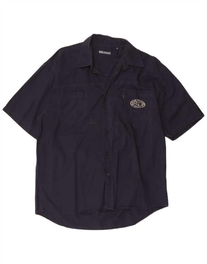 Мужская рубашка Lerros с коротким рукавом XL, темно-синяя, хлопок