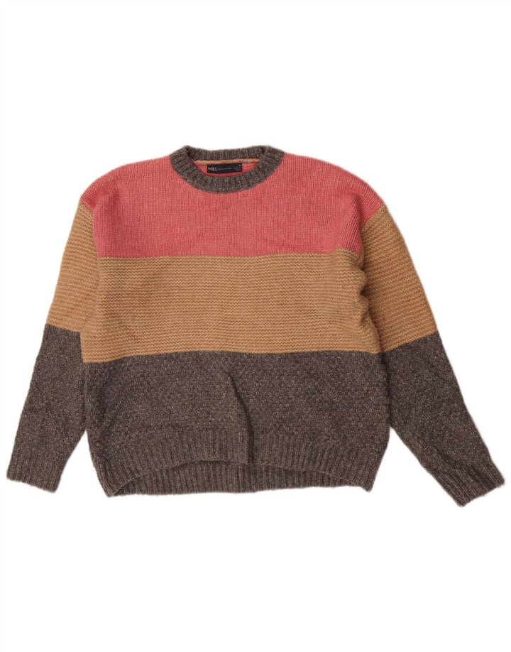 Женский джемпер с круглым вырезом Marks & Spencer UK 12, средний разноцветный