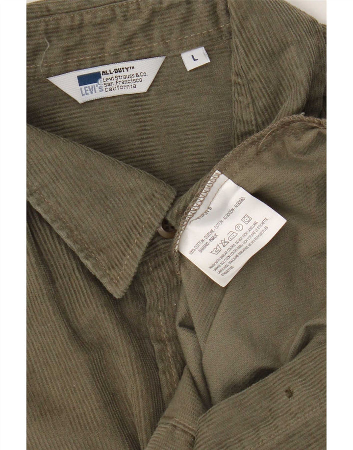 Мужская вельветовая рубашка Levi's, большой размер, цвет хаки, хлопок