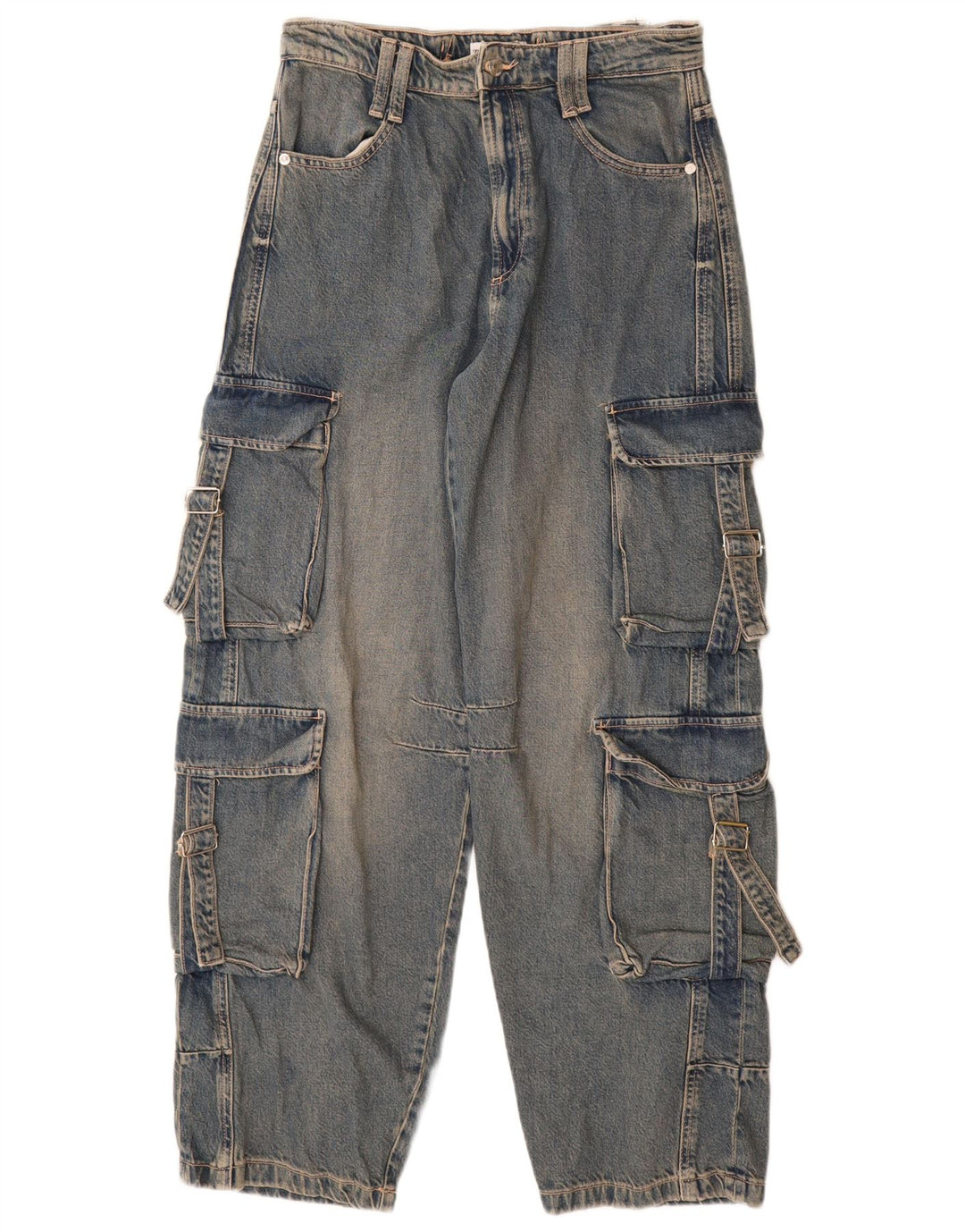 Женские зауженные джинсы-карго Zara EU 40 Medium W30 L32 Синие