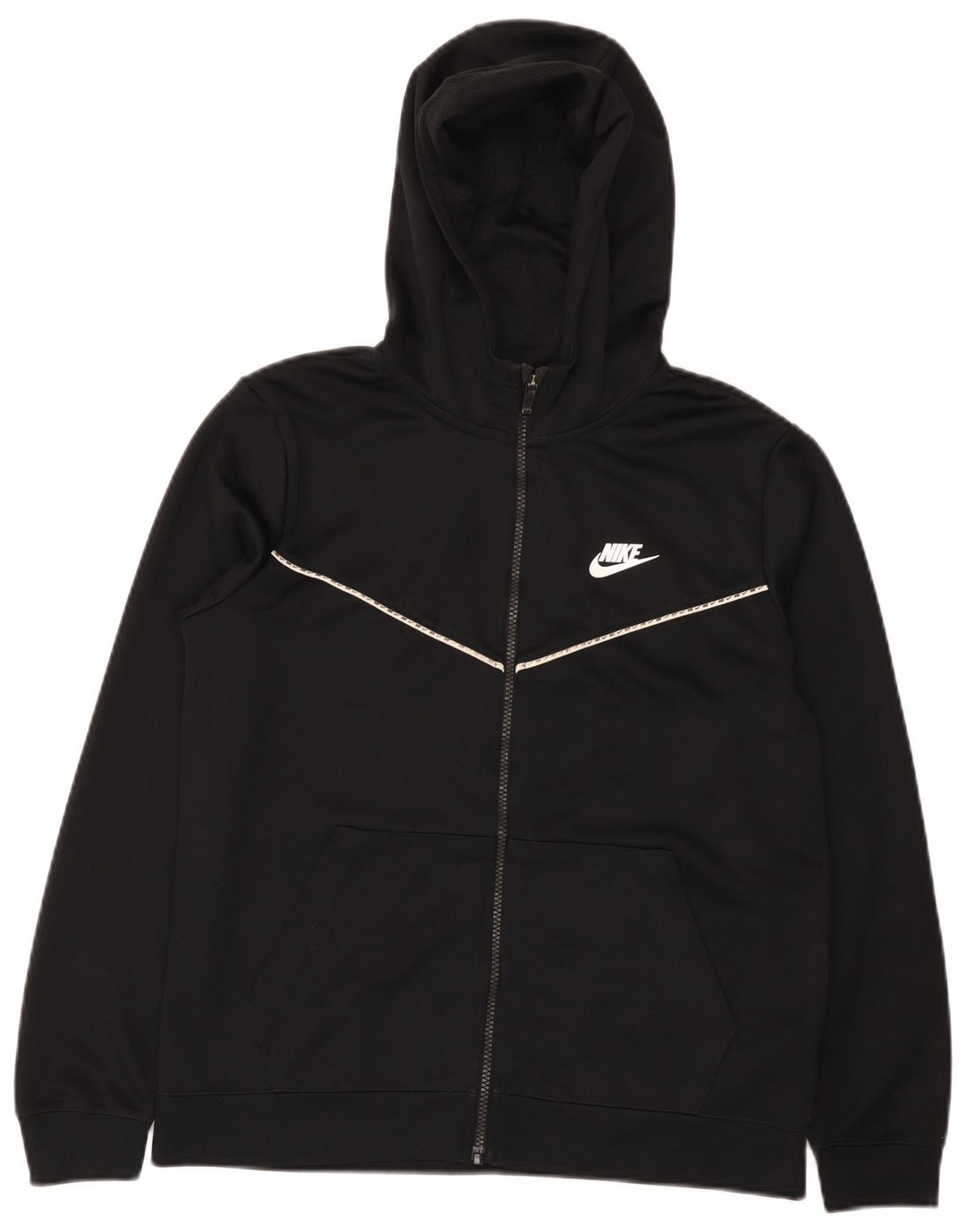 Свитер с капюшоном на молнии для мальчиков Nike 13–14 лет, XL, черный полиэстер