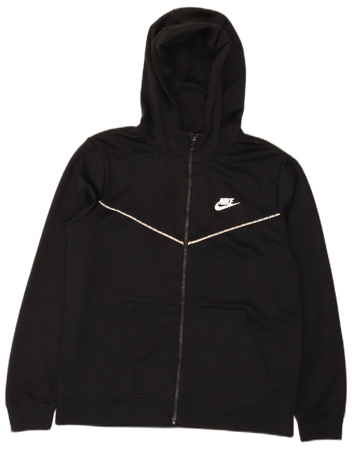 Свитер с капюшоном на молнии для мальчиков Nike 13–14 лет, XL, черный полиэстер