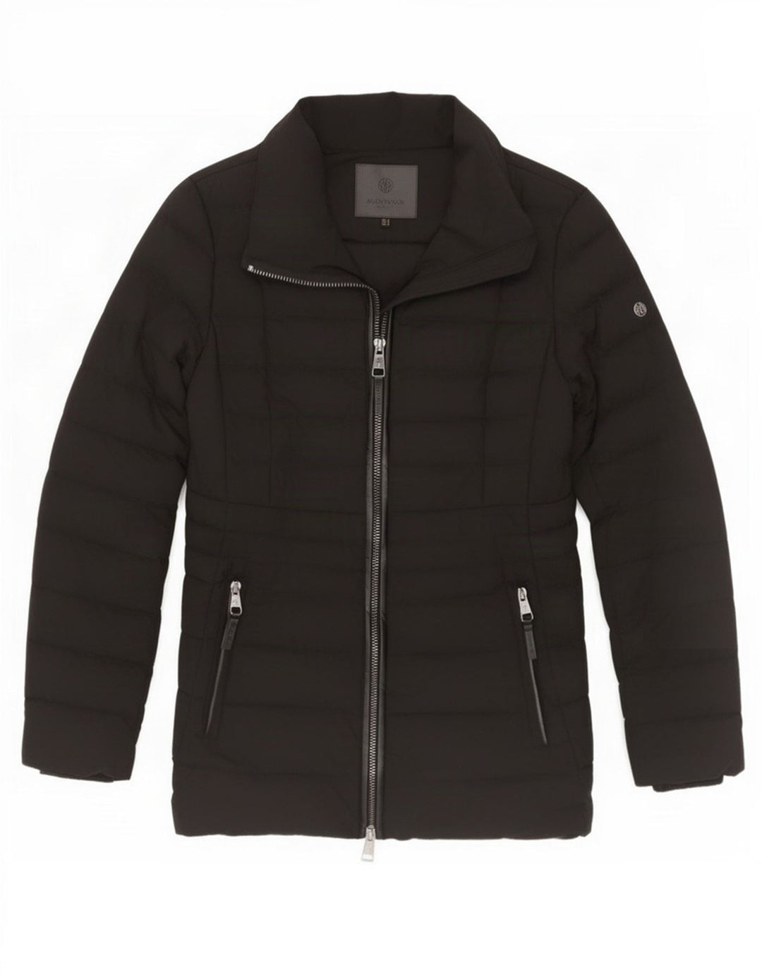Женская стеганая куртка Massimo Dutti UK 10, маленький черный полиэстер