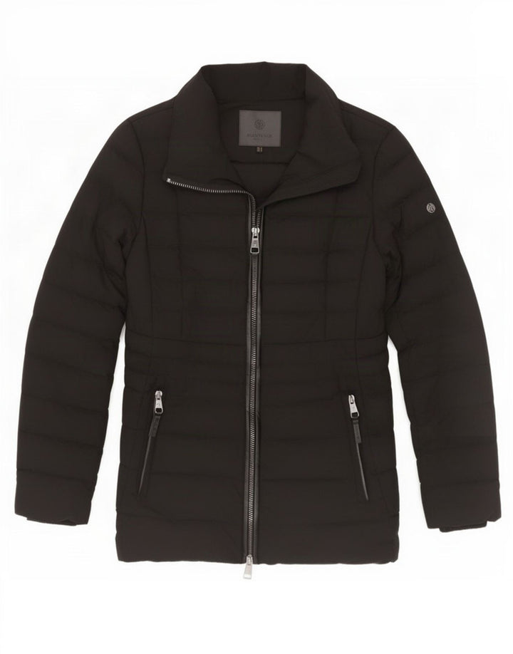 Женская стеганая куртка Massimo Dutti UK 10, маленький черный полиэстер