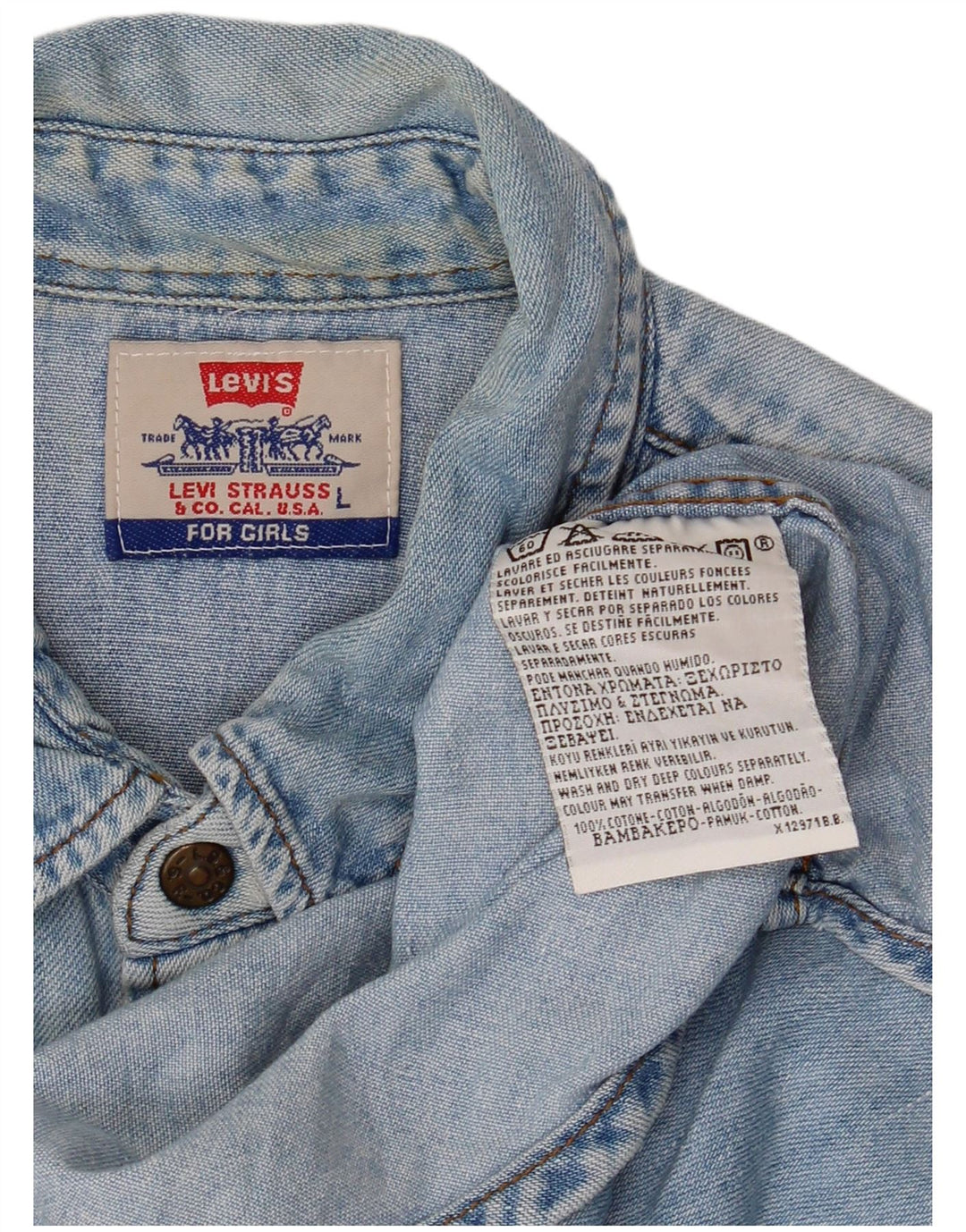Мужская джинсовая рубашка LEVI'S, большая синяя, хлопок