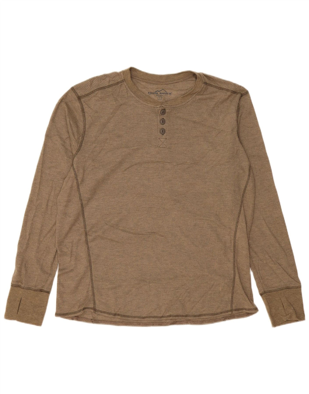 Мужской топ Eddie Bauer с длинным рукавом, большой, бежевый, полиэстер