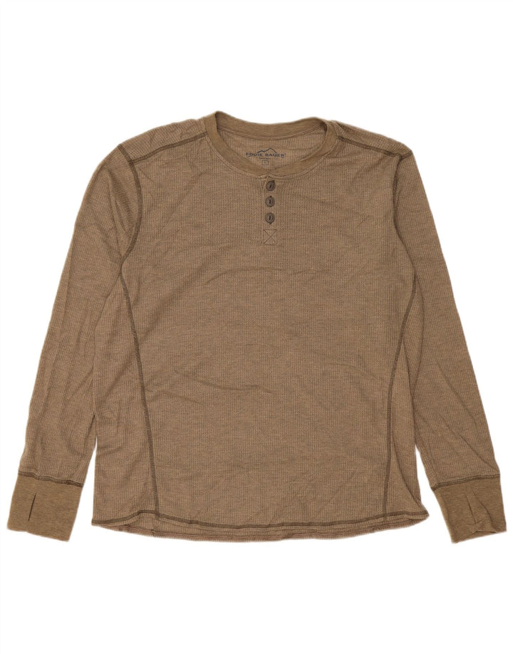 Мужской топ Eddie Bauer с длинным рукавом, большой, бежевый, полиэстер