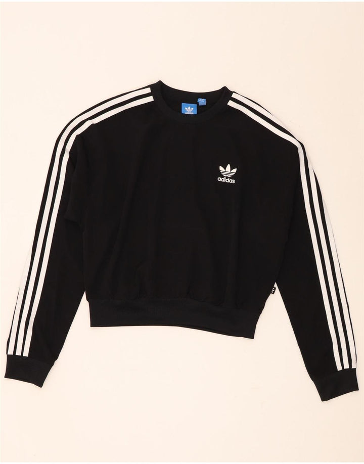 Женский укороченный свитер оверсайз Adidas UK 8, маленький черный полиэстер