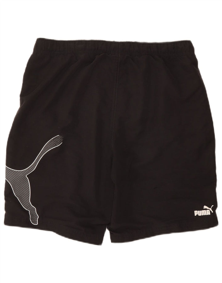 Мужские спортивные шорты с рисунком Puma, средние черные