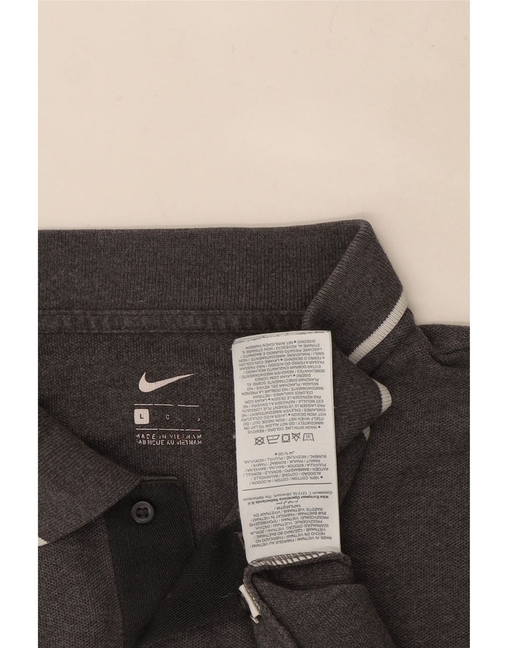 Мужская рубашка-поло Nike, большая серая, хлопок