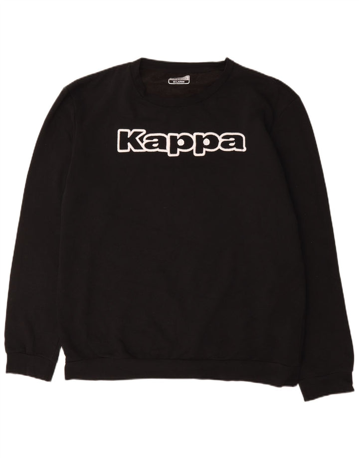 Мужской свитшот Kappa с рисунком, 2XL, черный, хлопок