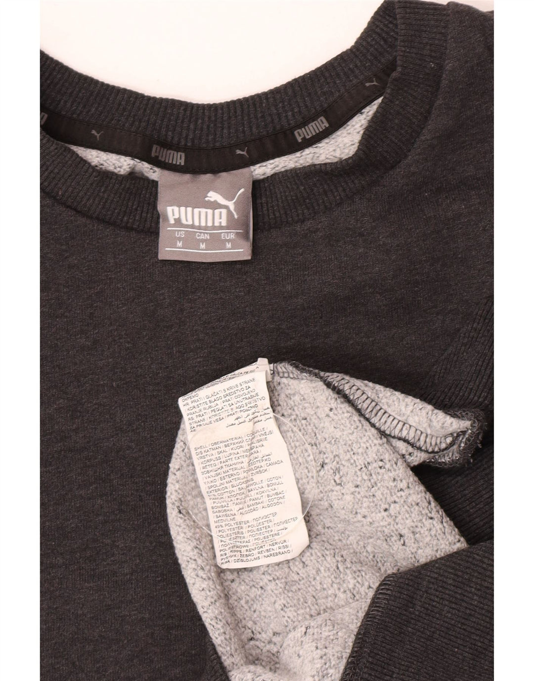 Мужской свитшот Puma, хлопковый джемпер среднего серого цвета