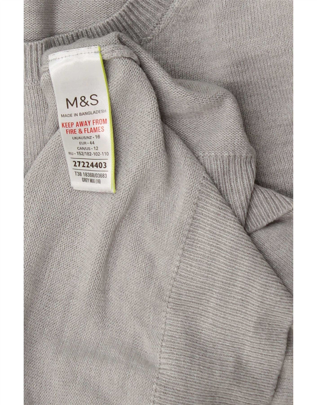 Женский джемпер с круглым вырезом Marks & Spencer, Великобритания 16, большой серый