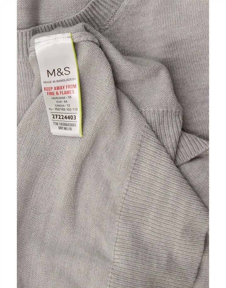 Женский джемпер с круглым вырезом Marks & Spencer, Великобритания 16, большой серый