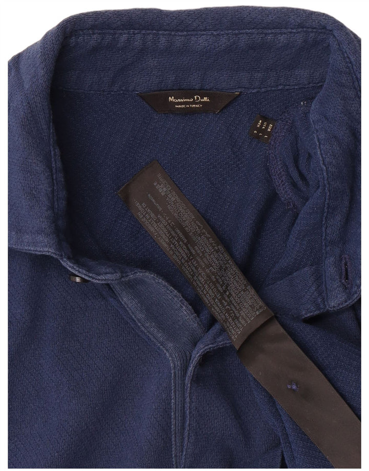 Мужская рубашка-поло Massimo Dutti, большой синий хлопок